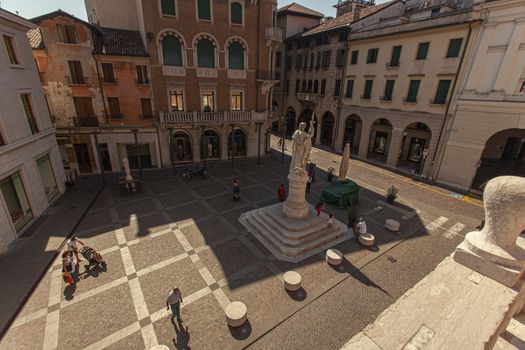 TREVISO, ITALY 13 AUGUST 2020: Piazza della libertà or liberty sqaure in english in Treviso in Italy