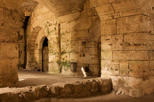 Crac de Chevalier Syria interior Christian Chapel converted into a Mosque with islamic minbar (pulpit) 2009 photographed before the war was built by the Hospitaller Order of Saint John of Jerusalem from 1142 to 1271 the best-preserved example of the Crusader castle. High quality photo