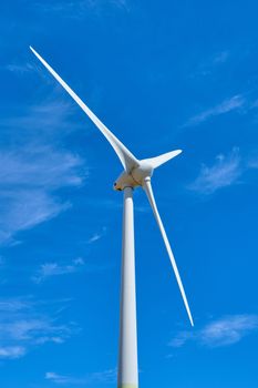 Electricity wind generators at Fehmarn island. Renewable energy and environment concept.