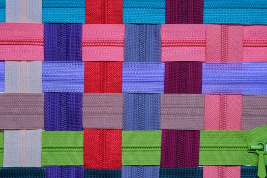 Colorful zipper for sewing and arrange as a background.