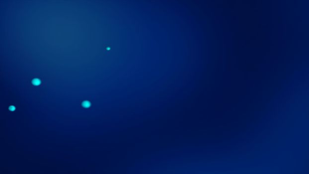 Dark blue bokeh background with blurred glowing bluish spheres. Unfocused blue bokeh background for blurry background