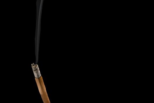 A Cannabis Cigar With Smoke Flowing From it on a Black Background