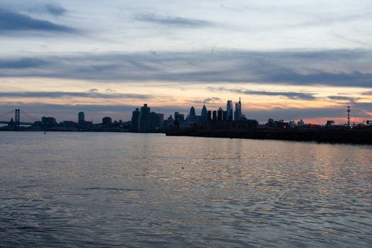 A Dramatic Orange and Blue Sunset at Graffiti Pier in Philadephia