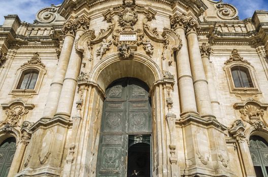 Main portico of the cathedral of san jorge of modica