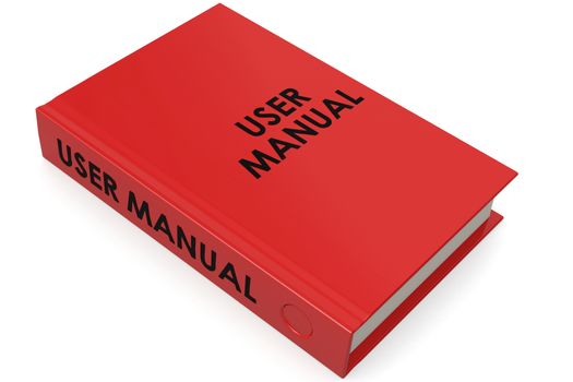 User manual isolated on white background, 3D rendering