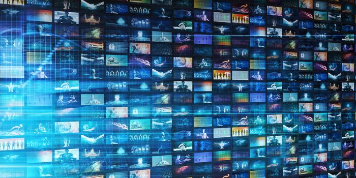 Content Marketing on a Video Wall as Digital Concept