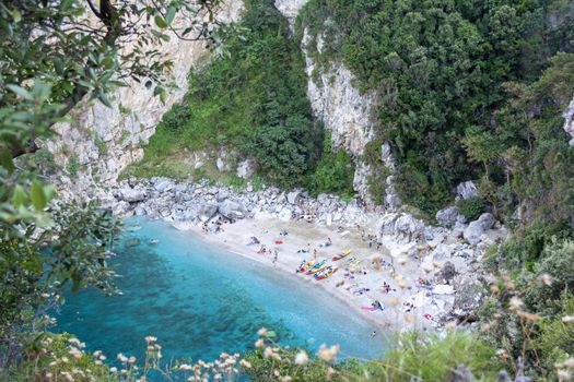 Remote beach named 'Fakistra' at area of Pelion in Greece