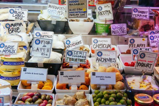 Melbourne, Australia - May 17th 2008: Market day at Vic Market with fruit and vegetables for sale  in Melbourne, Victoria, Australia