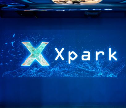 Taoyuan, Taiwan - Sep. 02, 2020: New-opened aquarium - Xpark building, popular landmark of Taoyuan Qingpu.