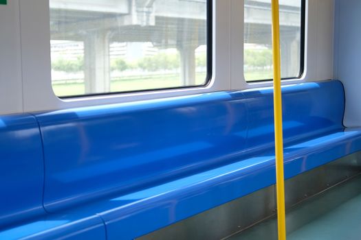 passenger chair seat in electric train. public transportation