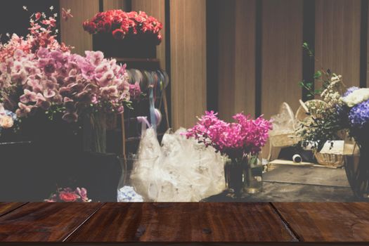 flower bunch bouquet decorating in flower shop. small business delivery service