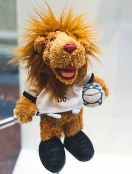 July 7, 2018, Moscow, Russia Official mascot FIFA World Cup 2006 in Germany  lion Goleo VI .