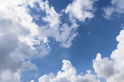 Amazing sky with fluffy clouds