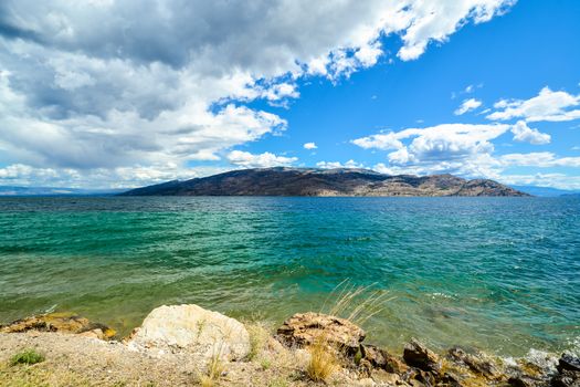 Beautiful view of Okanagan lake on summer day