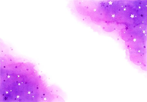 abstract purple background in galaxy concept. watercolor hand painting illustration.  Design element for wallpaper, packaging, banner, poster, flyer.