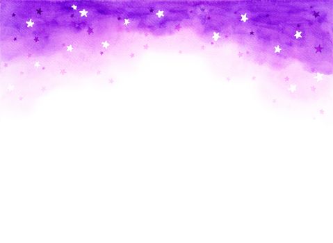 abstract purple background in galaxy concept. watercolor hand painting illustration.  Design element for wallpaper, packaging, banner, poster, flyer.