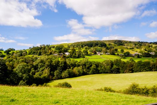 Rolling Famland near Kirkstone Pass in The Lake District UK