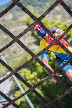 Encamp, Andorra : 2020 Sept 05 : Competitors participate in the 2020 Spartan Race obstacle racing challenge in Andorra, on september 05, 2020.