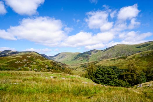 Rolling Famland near Kirkstone Pass in The Lake District UK