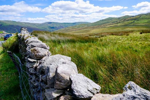 Typical dry stone wall in the countryside of The Lake District