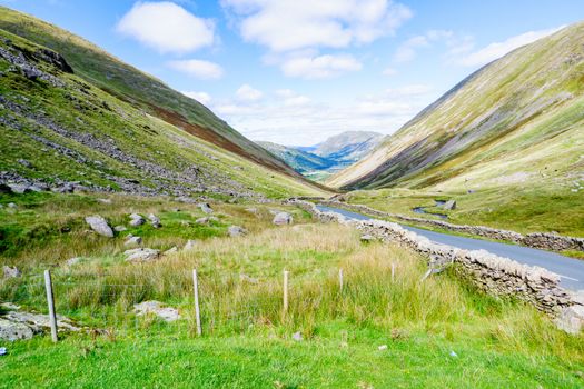 The Kirkstone Pass road in the English Lake District, UK