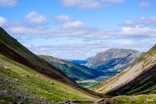 The Kirkstone Pass road in the English Lake District, UK