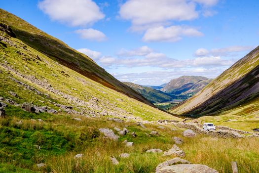 The Kirkstone Pass road in the English Lake District, UK