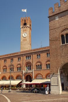 TREVISO, ITALY 13 AUGUST 2020: Piazza dei Signori in Treviso in Italy