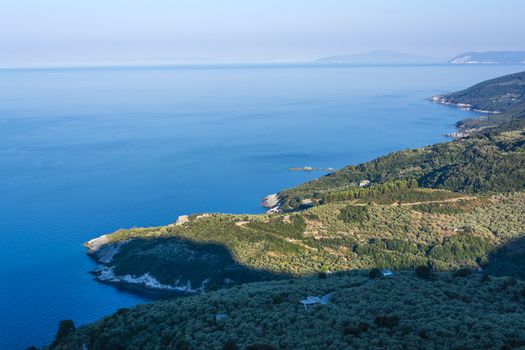 Shoreline in Pelion at Greece. Seascape.