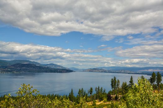 Beautiful view of Okanagan lake on summer day