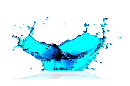 Water Blue splash on a white background