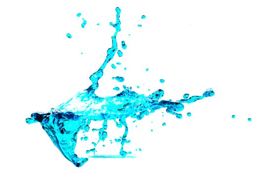 Water Blue splash on a white background