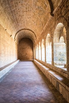 Cloister of the Cistercian abbey of Thonoret in the Var in France