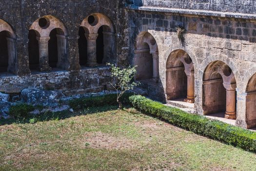 Cloister of the Cistercian abbey of Thonoret in the Var in France