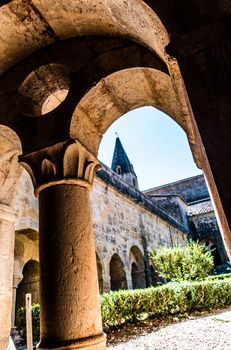 Cloister of the Cistercian abbey of Thonoret in the Var in France