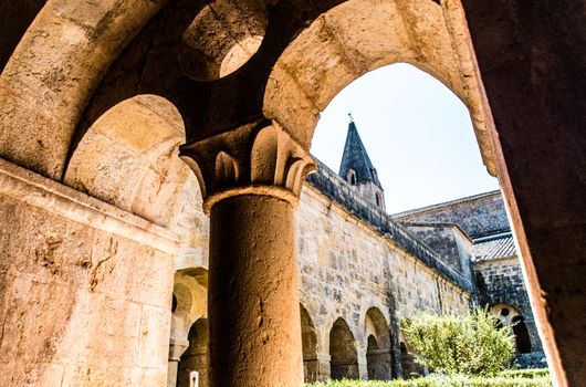 Cloister of the Cistercian abbey of Thonoret in the Var in France