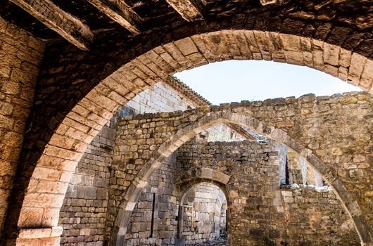 Ruined arcades of the Cistercian abbey of Thonoret in the Var in France