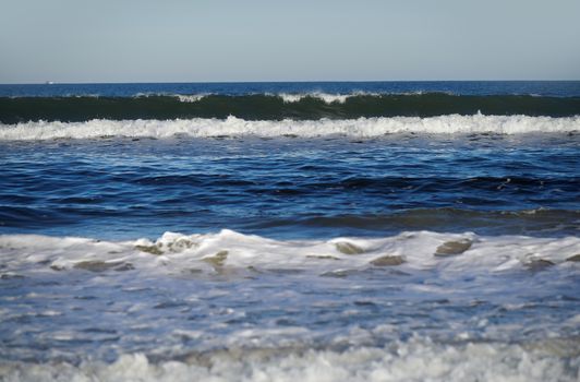 Rough water and waves in Atlantic Ocean. Florida, USA