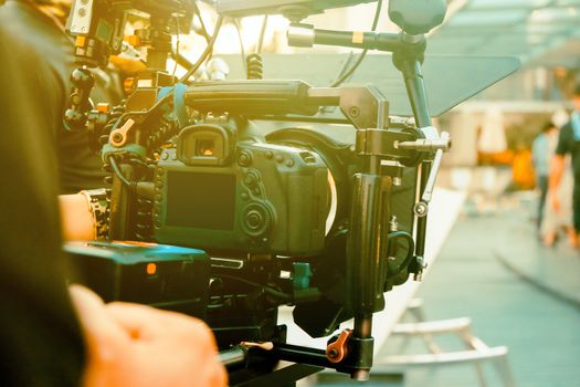 Film production crew, Behind the scenes background