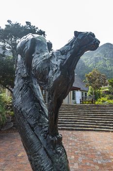 Puma sculpture in Kirstenbosch Botanical Garden in Cape Town.