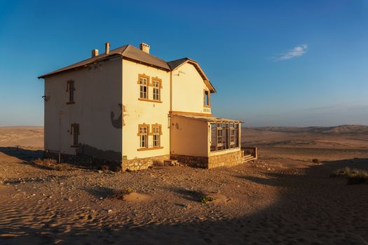 Abandoned house in Kolmanskop ghost town located in southern Namibia near the town of Luderitz.