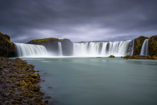 Godafoss waterfall in Iceland. Godafoss means the waterfall of the gods in icelandic. Long exposure.
