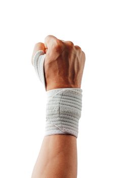 wrist and hand orthotics support for carpal tunnel syndrome healing, isolated on white