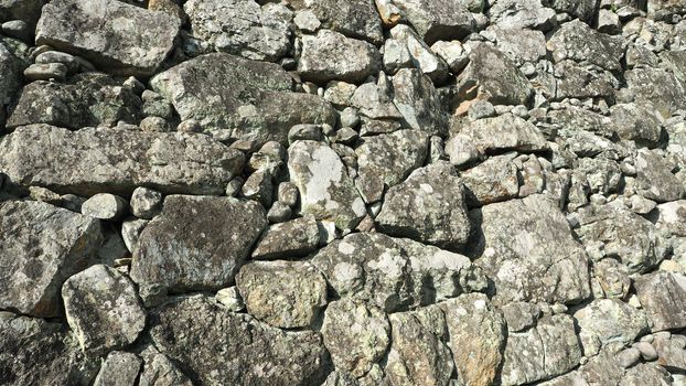 The strong and old stone wall texture from Himeji castle in Hyogo Japan. 