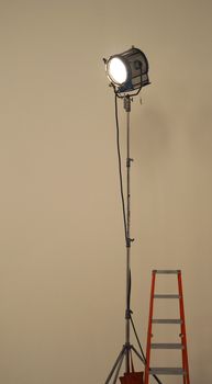 Big LED spotlight equipment for video or movie shooting in studio production.