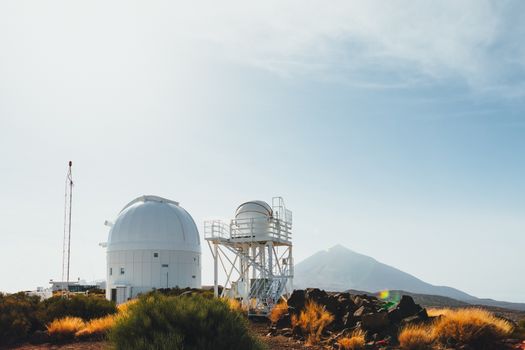 Teide Observatory astronomical telescopes in Tenerife, Canary Islands, Spain