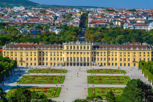 The view of the vienna city skyline from top view in Austria.

