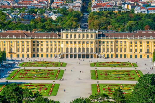 The view of the vienna city skyline from top view in Austria.

