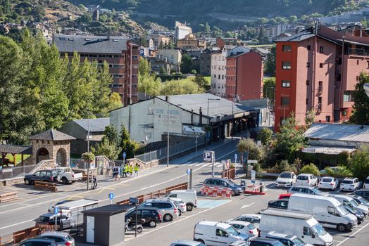 Encamp, Andorra : 2020 Sept 05 : Sunny day in the city of Encamp in Andorra in summer 2020.