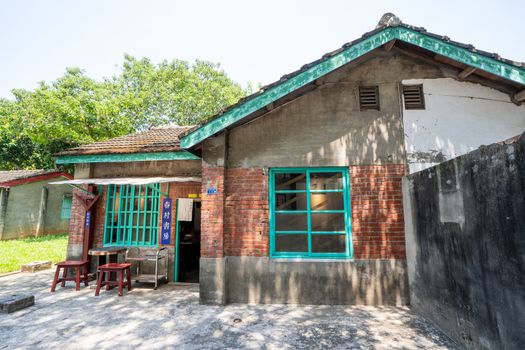 Taoyuan, Taiwan - Sep. 02, 2020: Matsu New Village Art Park in , traditional house of a cultural asset preservation heritage in Zhongli District, military dependents' village.